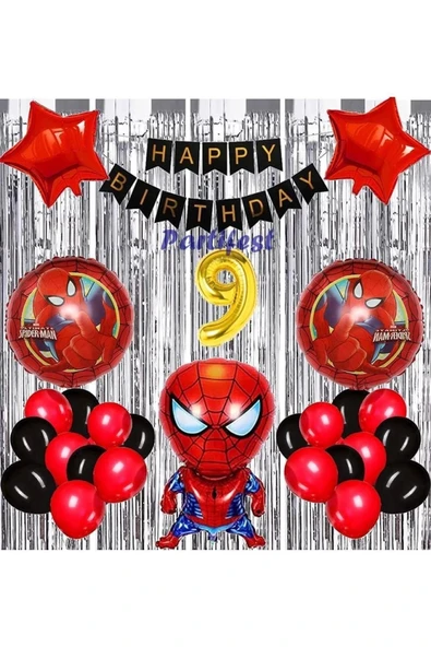 Spiderman Örümcek Adam Balon Set Balon Folyo Set Spiderman Konsept Doğum Günü Set Yaş Balon ürün görseli 1