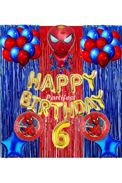 Spiderman Örümcek Adam Balon Set Balon Folyo Set Spiderman Konsept Doğum Günü Set 6 Yaş Balon ürün görseli 1
