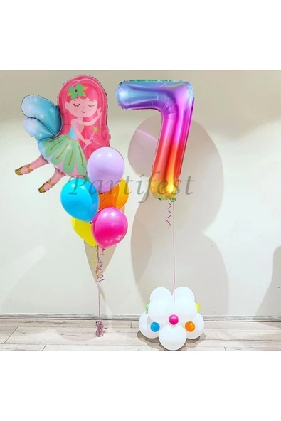Peri Kızı Balon Set Peri Kızı Folyo Balon Set Konsept Doğum Günü Set 7 Yaş Balon ürün görseli 1