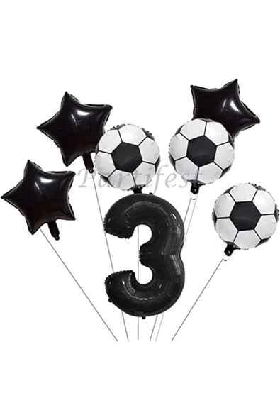 Futbol Konsept 3 Yaş Balon Set Maç Konsept Doğum Günü Set Yaş Balon Set ürün görseli 1