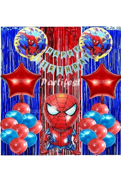 Spiderman Örümcek Adam Balon Set Balon Folyo Set Spiderman Konsept Doğum Günü Set Yaş Balon ürün görseli 1