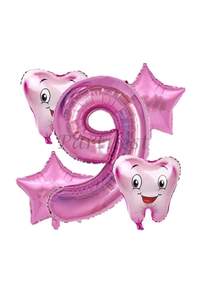 Diş Buğdayı Balon Set Ilk Dşim Folyo Balon Set Konsept Doğum Günü Set Yaş Balon ürün görseli 1