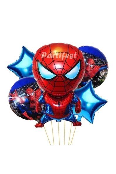 Spiderman Örümcek Adam Balon Set Balon Folyo Set Spiderman Konsept Doğum Günü Set Yaş Balon ürün görseli 1