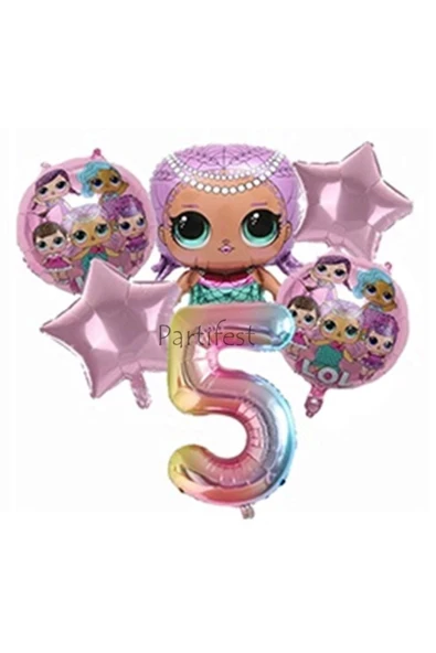 Lol Surprise 5 Yaş Balon Seti Lol Bebek Balon Seti Lol Doğum Günü Parti Seti ürün görseli 1