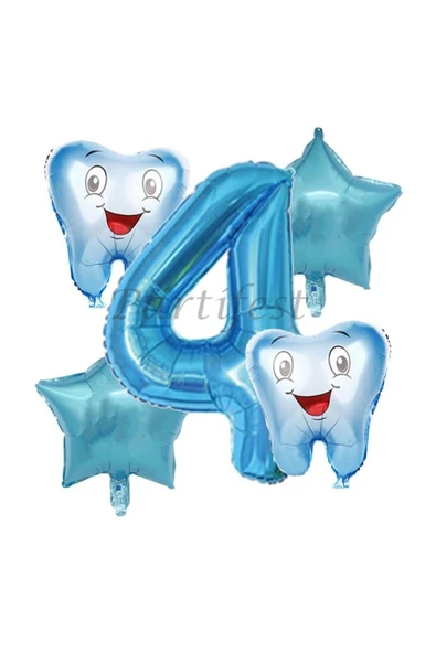 Diş Buğdayı Balon Set Ilk Dşim Folyo Balon Set Konsept Doğum Günü Set Yaş Balon ürün görseli 1