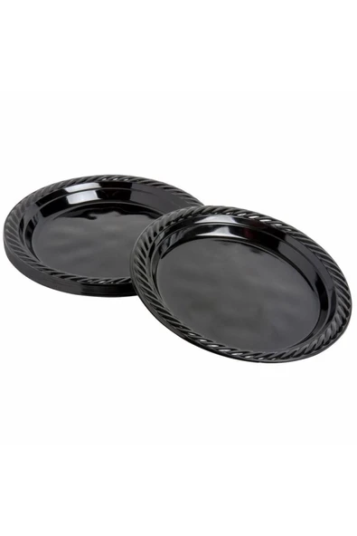 Plastik Tabak 25'li Siyah Renk - Resim 2