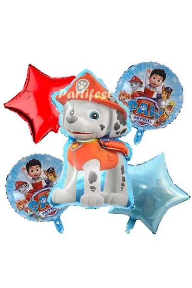 Paw Patrol Balon Seti Paw Petrol Yaş Balon Seti Paw Patrol Doğum Günü Set Paw Patrol Marshall ürün görseli 1