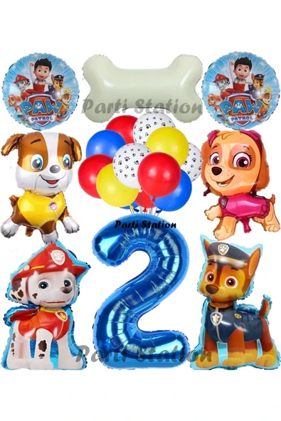 Paw Patrol 2 Yaş Balon Set Paw Petrol Marshall Chase Skye Rubble Doğum Günü Parti Folyo Balon Seti ürün görseli 1