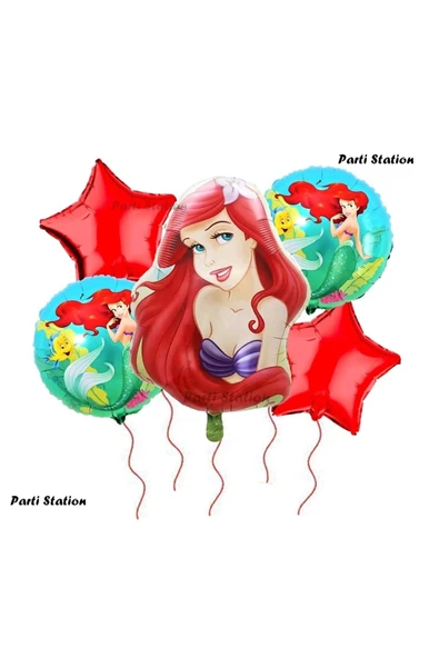 . Prensesi Deniz Kızı Prenses Ariel Konsept Doğum Günü Balon Set Aquaman Ariel Balon Set ürün görseli 1