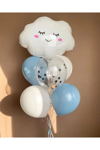 Bulut Balon Set Bulut Konsept Balon Buketi Gökyüzü Doğum Günü Balon Set ürün görseli 1