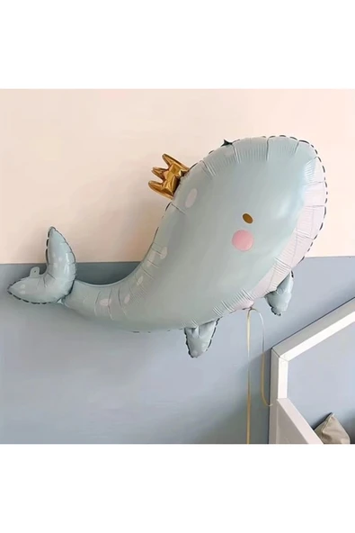 Sevimli Yeşil Balina Konsept Balina Balon Set Balina Balon Whale Balloon Doğum Günü Set ürün görseli 1