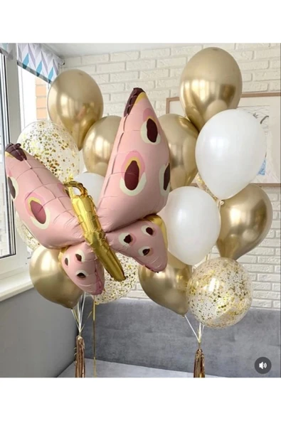 Kelebek Konsept Kelebek Balon Set Kelebek Balon Buketi Butterfly Balloon Doğum Günü Balon Set ürün görseli 1