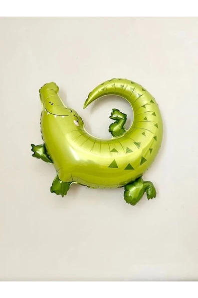 Safari Konsept Timsah Folyo Balon Sevimli Timsah Konsept Doğum Günü Folyo Balon 1 Adet 85x40 cm ürün görseli 1