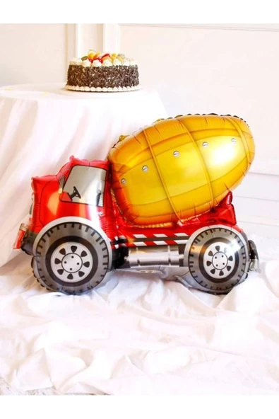 Araçlar Kamyon Konsept Mikser Kamyon Balon Set Kamyon Balon Buketi Truck Balloon Doğum Günü Set ürün görseli 1