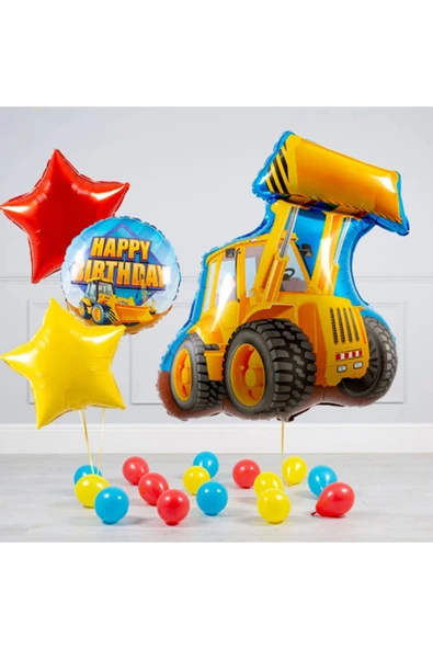 Araçlar Kamyon Konsept Kepçe Kamyon Balon Set Kamyon Balon Seti Truck Balloon Doğum Günü Set ürün görseli 1