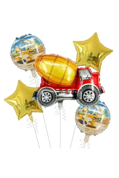 Araçlar Kamyon Konsept Mikser Kamyon Balon Set Kamyon Balon Seti Truck Balloon Doğum Günü Set ürün görseli 1