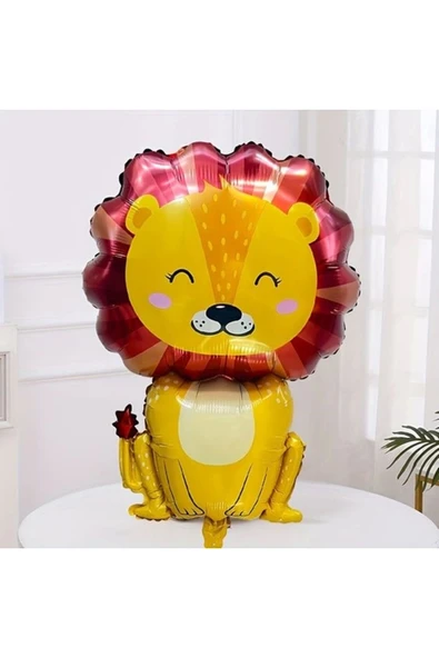 1 Adet Safari Konsept Sevimli Aslan Folyo Balon Lion Balloon 100 cm ürün görseli 1