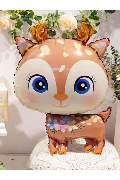 Woodland Konsept Sevimli Geyik Balon Set Deer Balloon Birthday Party Set ürün görseli 1