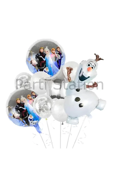 Karlar Ülkesi Frozen Elsa Olaf  Balon Set Frozen Elsa Olaf Konsept Doğum Günü Folyo Balon Set ürün görseli 1