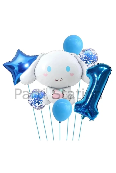 Sanrio Kuromi Cinnamon 1 Yaş Balon Set Anime Hello Kitty Kuromi Cinnamon Konsept Doğum Günü Balon ürün görseli 1