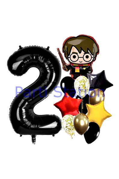 Harry Potter 2 Yaş Balon Set Hogwarts Harry Potter Konsept Doğum Günü Balon Set ürün görseli 1