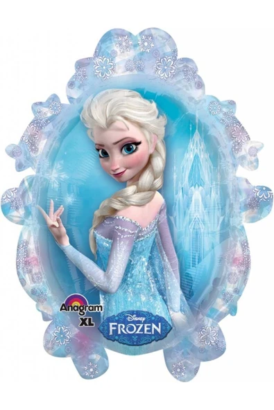 Frozen Karlar Ülkesi Elsa Anna Portre Folyo Balon 1 Adet 85 cm Çift Yönlü Frozen Elsa Anna Balon ürün görseli 1