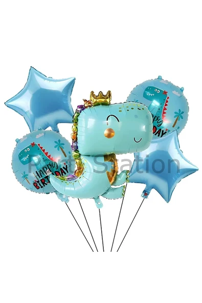 Yeşil Dinozor Balon Set Sevimli Dinozor Konsept Doğum Günü Balon Balon Set ürün görseli 1