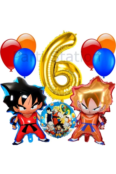 Anime Dragon Ball 6 Yaş Balon Set Vegeta ve Son Goku Balon Dragon Ball Konsept Doğum Günü Balon Set ürün görseli 1