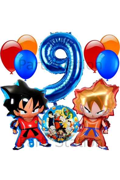 Anime Dragon Ball 9 Yaş Balon Set Vegeta  ve Son Goku Balon  Dragon Ball Konsept Doğum Günü Balon ürün görseli 1