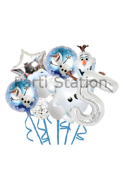 Karlar Ülkesi Frozen Elsa Olaf 5 Yaş Balon Set Frozen Elsa Olaf Konsept Doğum Günü Folyo Balon Set ürün görseli 1