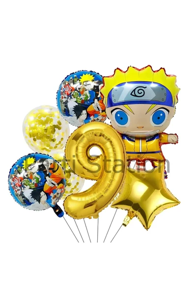 Anime Naruto 9 Yaş Doğum Günü Balon Set Naruto Tema Doğum Günü Parti Balon Set ürün görseli 1