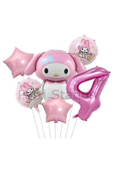 Sanrio Kuromi MyMelody 4 Yaş Balon Set Anime Hello Kitty Kuromi Melody Konsept Doğum Günü Balon ürün görseli 1