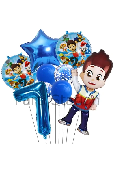 Paw Patrol Ryder 7 Yaş Lacivert Balon Set Paw Patrol Ryder Konsept Doğum Günü Parti Balon Set ürün görseli 1