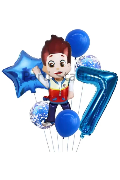 Paw Patrol Ryder 7 Yaş Balon Set Paw Patrol Ryder Konsept Doğum Günü Parti Balon Set ürün görseli 1