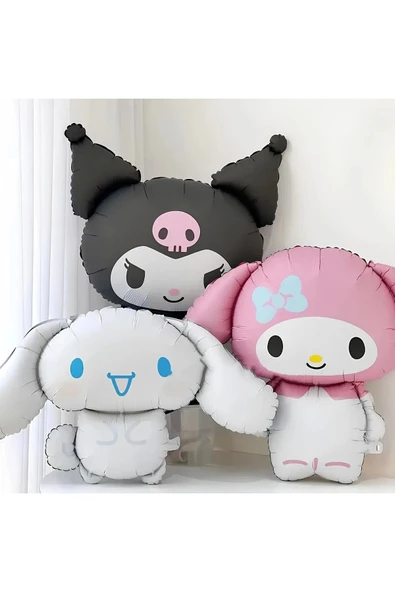 Sanrio Kuromi MyMelody Marshmallow Balon Set Anime Hello Kitty Kuromi Konsept Doğum Günü Balon Set ürün görseli 1