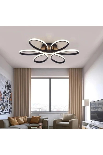 LEGACY Sedef Modern Tasarım Yatak Odası - Salon - Mutfak Siyah Renk Gün Işığı Ve Beyaz Led Avize ürün görseli 1