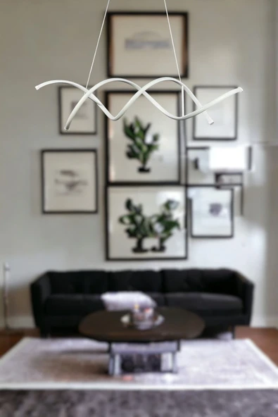 LEGACY Lumora Modern Tasarım Beyaz Renk Beyaz Ledli Cafe - Mutfak - Salon 2 Li Led Avize ürün görseli 1