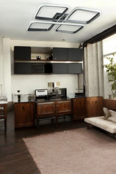 LEGACY Specula Gri Renk Beyaz Ledli Modern Tasarım Yemek Masası Üstü - Mutfak - Salon Led Avize ürün görseli 1