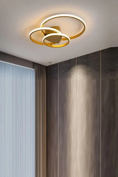 LEGACY Sole Modern Tasarım Eskitme Renk Salon - Mutfak - Hol Beyaz Led 3 Lü Avize ürün görseli 1
