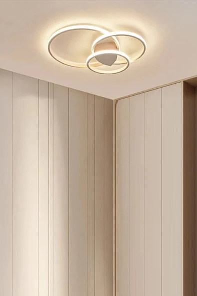 LEGACY Sole Modern Tasarım Beyaz Renk Salon - Mutfak - Hol Beyaz Led 3 Lü Avize ürün görseli 1