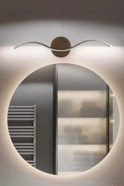 LEGACY Wave Modern Tasarım Kahverengi Gün Işığı Ledli Banyo - Mutfak - Salon Led Duvar Aplik ürün görseli 1