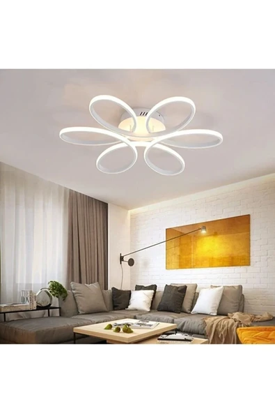 LEGACY Sedef Modern Tasarım Yatak Odası - Salon - Mutfak Beyaz Renk Gün Işığı Ve Beyaz Led Avize ürün görseli 1