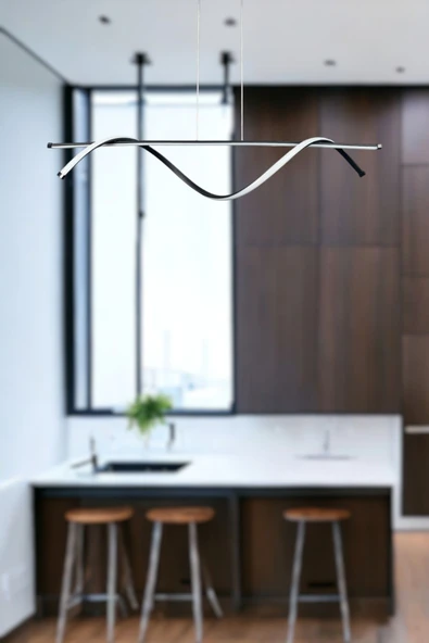 LEGACY Eclipse Modern Tasarım Siyah Renk Beyaz Ledli Cafe - Mutfak - Salon 2 Li Led Avize ürün görseli 1
