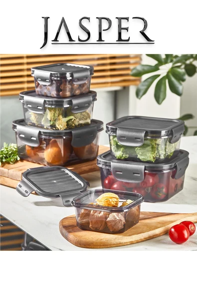 Jasper Qlux JPR-0113 Saklama Kabı 1400ml+800ml+400ml Plastik Saklama Seti ürün görseli 1
