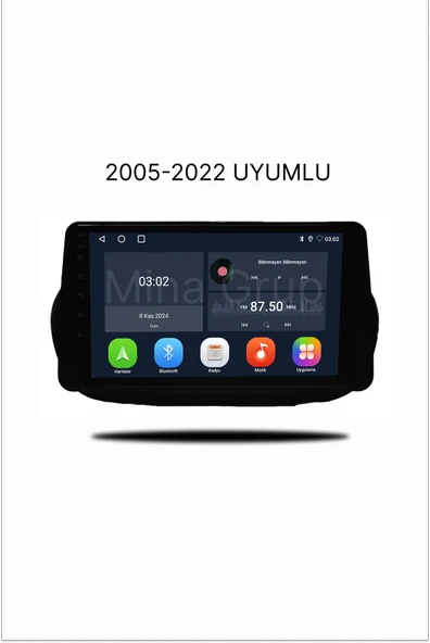 NAVMİNA Fiat Fiorino Citroen Bipper Peugeot Nemo 2005-2022 Uyumlu 9 inç 6-128 GB Multimedya ürün görseli 1