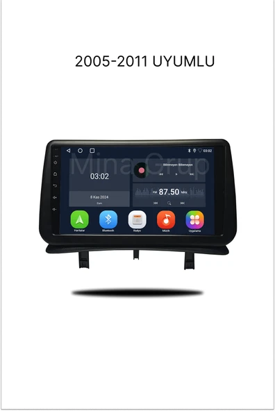 NAVMİNA RENAULT CLİO 3 2005-2011 UYUMLU 9 İNÇ 6-128 GB MULTİMEDYA ürün görseli 1