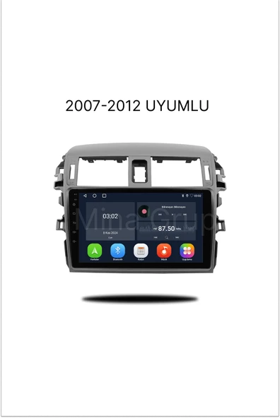 NAVMİNA TOYOTA COROLLA 2007-2011 UYUMLU 9 İNÇ 6-128 GB MULTİMEDYA ürün görseli 1