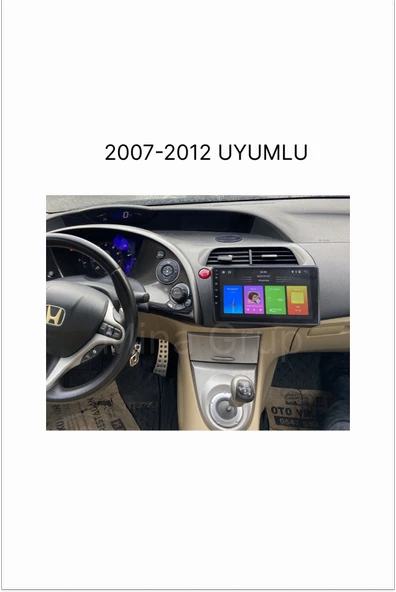 NAVMİNA Honda Civic HB Euro 2007-2012 Uyumlu 9 inç 6-128 GB Multimedya ürün görseli 1