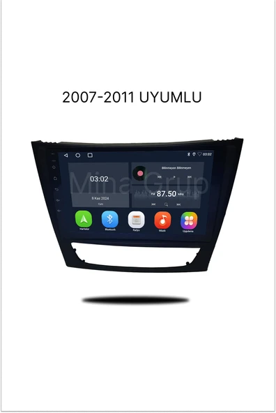 NAVMİNA MERCEDES E CLASS W211 2007-2011 UYUMLU 9 İNÇ 6-128 GB MULTİMEDYA ürün görseli 1