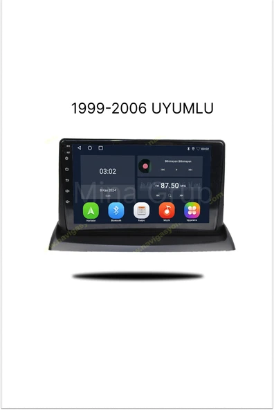NAVMİNA RENAULT CLİO 2 1999-2006 UYUMLU 9 İNÇ 6-128 GB MULTİMEDYA ürün görseli 1